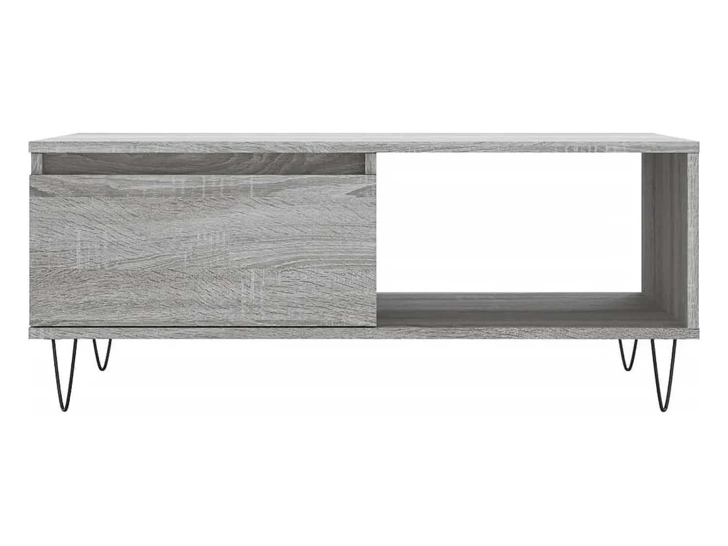 Mesa De Centro* Mesa de centro | Mesa de apoio 90x50x36.5 cm derivados madeira sonoma Cinzento