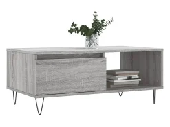 Mesa De Centro* Mesa de centro | Mesa de apoio 90x50x36.5 cm derivados madeira sonoma Cinzento
