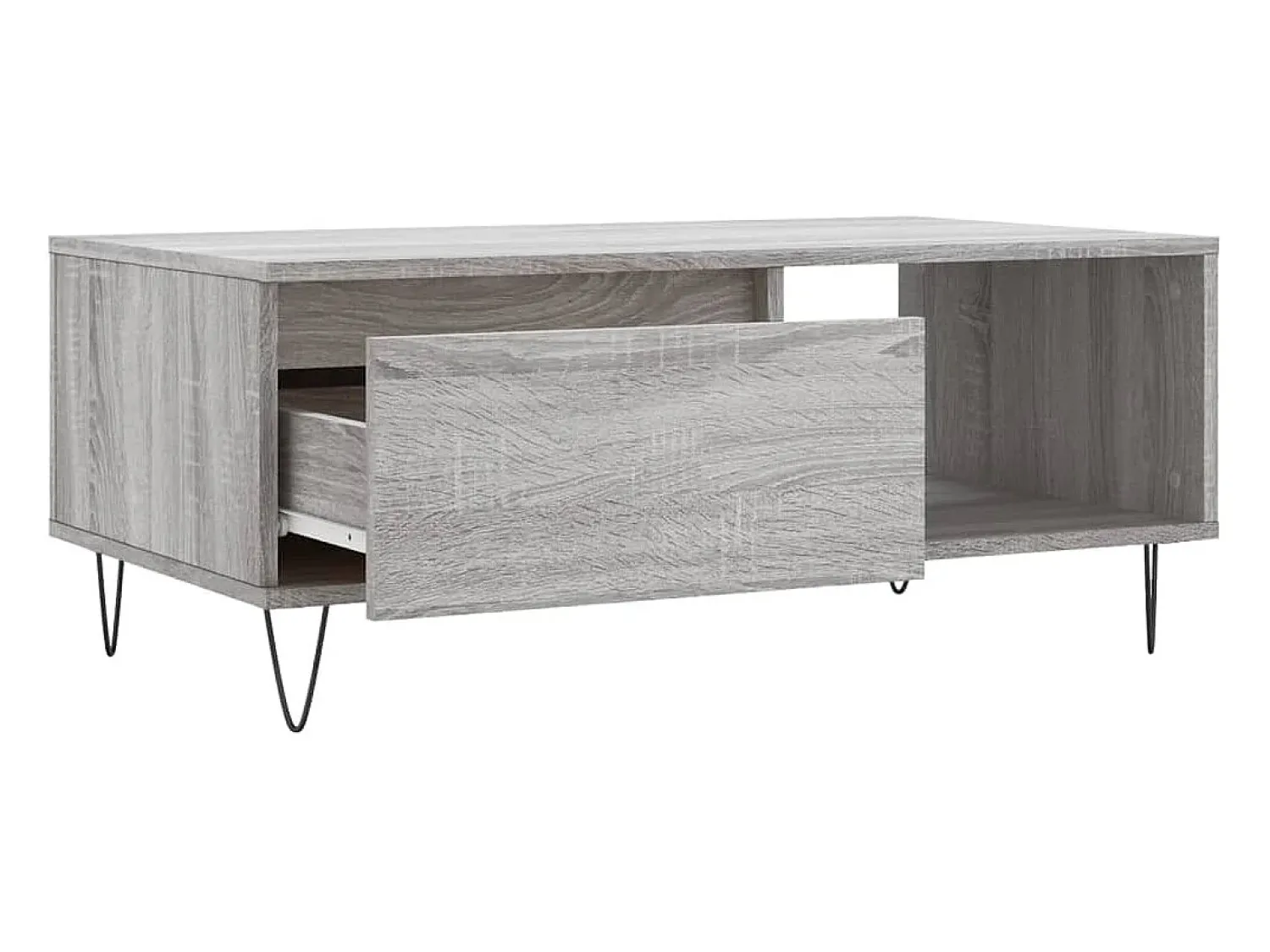 Mesa De Centro* Mesa de centro | Mesa de apoio 90x50x36.5 cm derivados madeira sonoma Cinzento