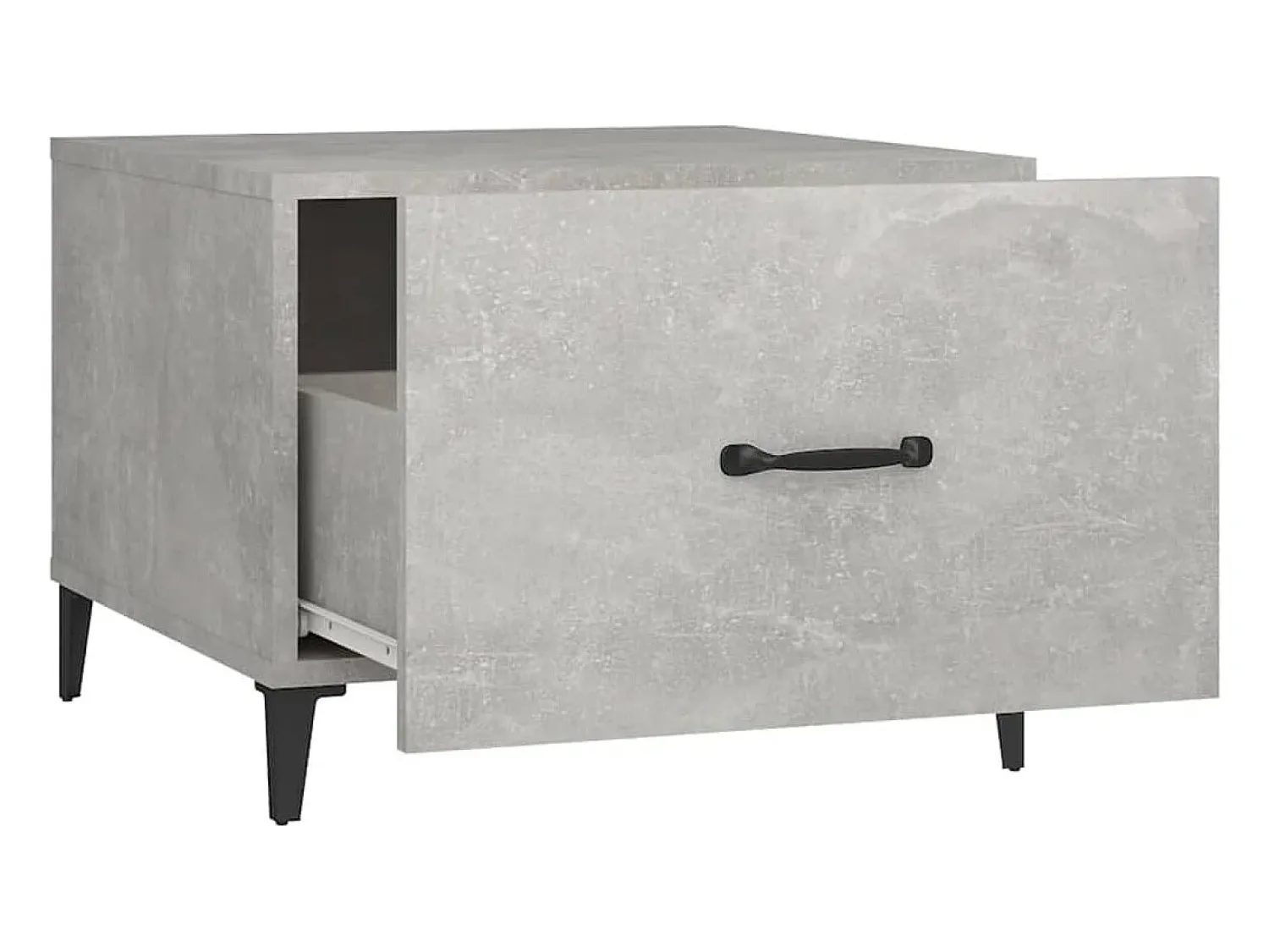 Mesa De Centro* Mesa de centro | Mesa de apoio com pernas de metal 50x50x40 cm -cimento Cinzento