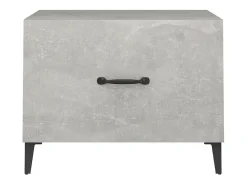 Mesa De Centro* Mesa de centro | Mesa de apoio com pernas de metal 50x50x40 cm -cimento Cinzento