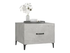 Mesa De Centro* Mesa de centro | Mesa de apoio com pernas de metal 50x50x40 cm -cimento Cinzento