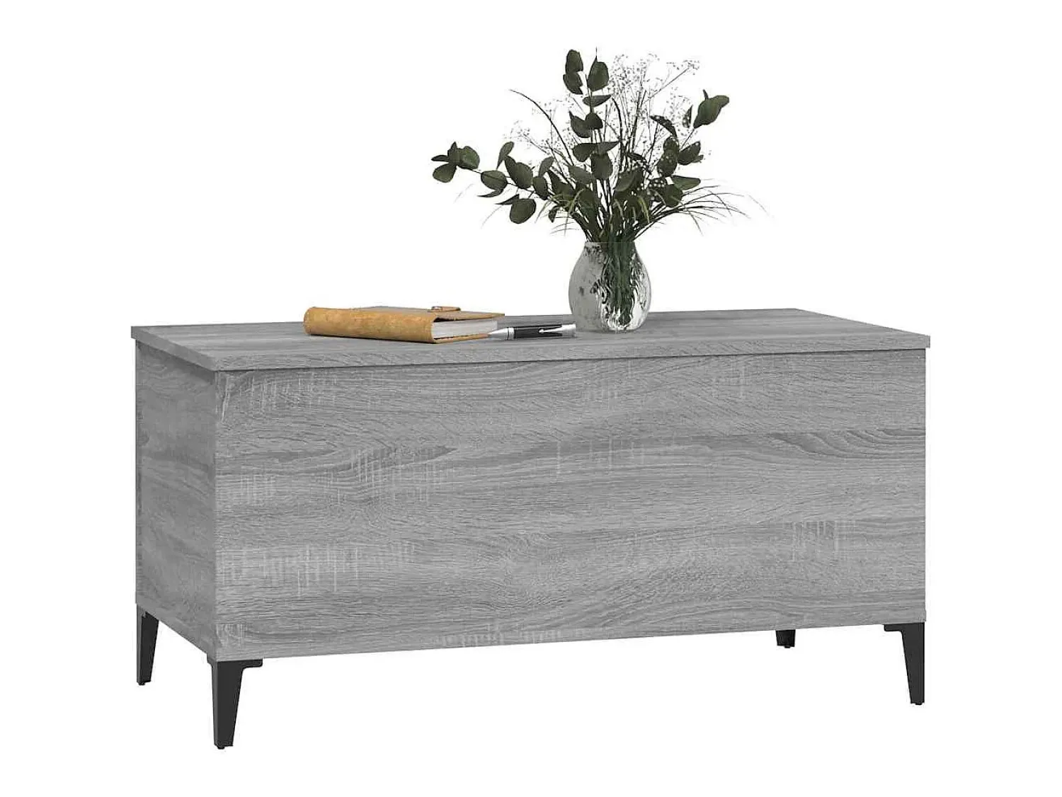 Mesa De Centro| Mesa de centro | Mesa de apoio 90x44.5x45 cm derivados de madeira cinza sonoma Cinzento
