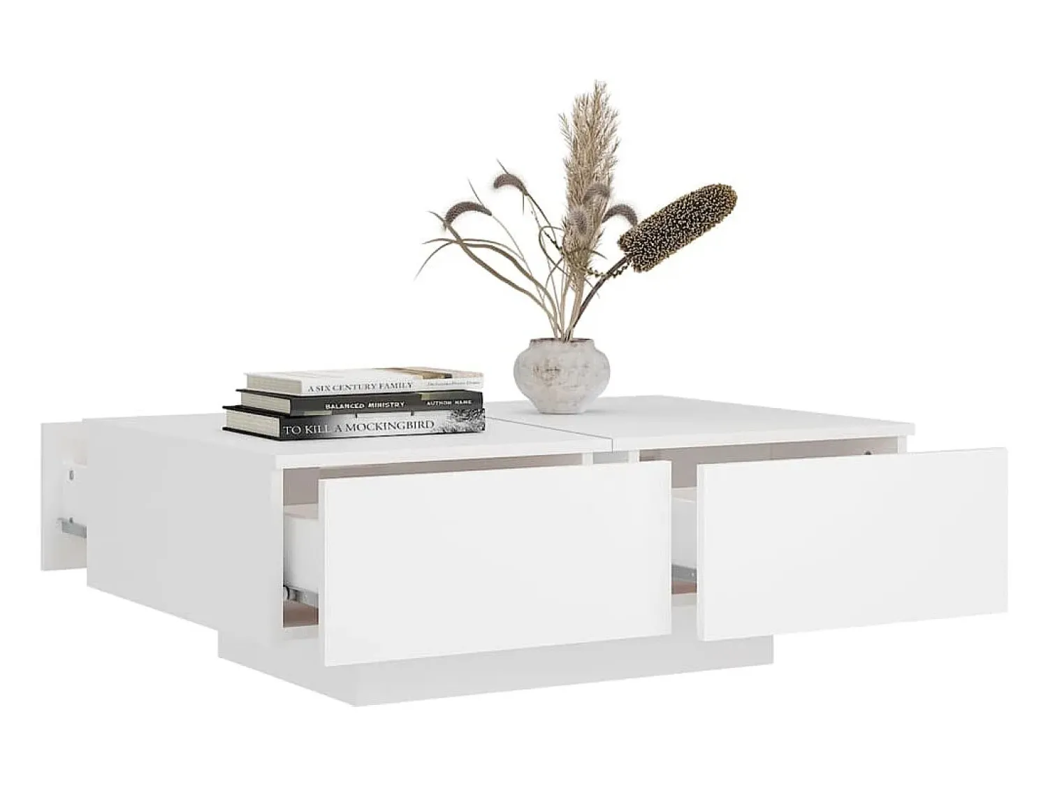 Mesa De Centro* Mesa de centro | Mesa de apoio 90x60x31 cm contraplacado Branco