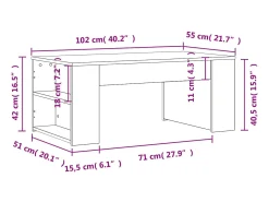 Mesa De Centro* Mesa de centro | Mesa de apoio 102x55x42 cm derivados de madeira Preto