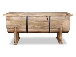 Mesa De Centro* Mesa de centro | Mesa de apoio madeira de mangueira maciça 88x50x40 cm Castanho