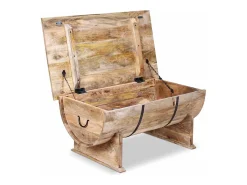 Mesa De Centro* Mesa de centro | Mesa de apoio madeira de mangueira maciça 88x50x40 cm Castanho