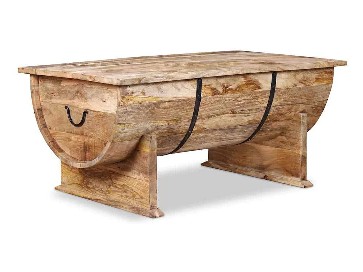Mesa De Centro* Mesa de centro | Mesa de apoio madeira de mangueira maciça 88x50x40 cm Castanho