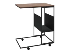 Mesa de centro | Mesa de apoio c/ rodas 55x36x63.5 cm derivados de madeira^ Mesa De Centro
