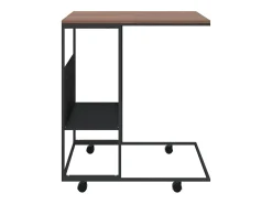 Mesa de centro | Mesa de apoio c/ rodas 55x36x63.5 cm derivados de madeira^ Mesa De Centro