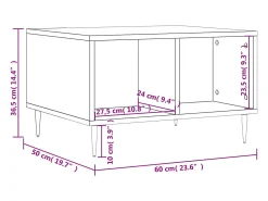 Mesa de centro | Mesa de apoio 60x50x36.5 cm derivados madeira brilhante^ Mesa De Centro