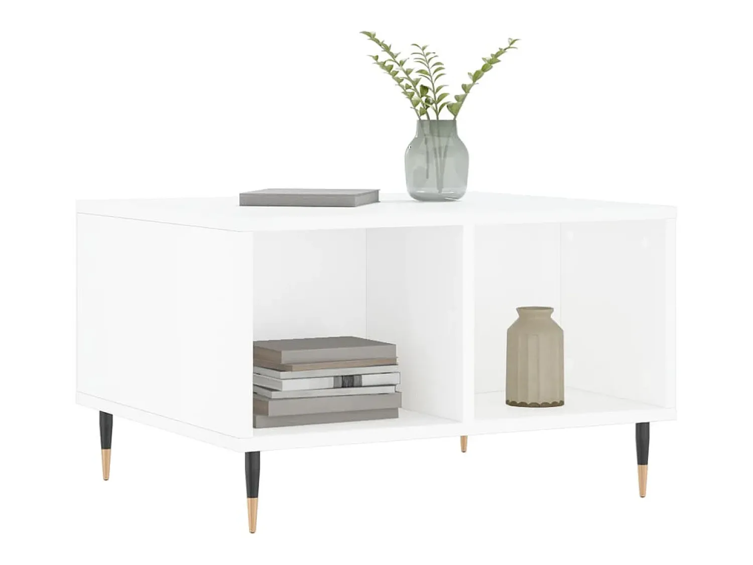 Mesa de centro | Mesa de apoio 60x50x36.5 cm derivados madeira brilhante^ Mesa De Centro