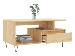Mesa De Centro* Mesa de centro | Mesa de apoio 90x49x45 cm derivados de madeira carvalho sonoma Castanho