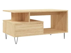 Mesa De Centro* Mesa de centro | Mesa de apoio 90x49x45 cm derivados de madeira carvalho sonoma Castanho