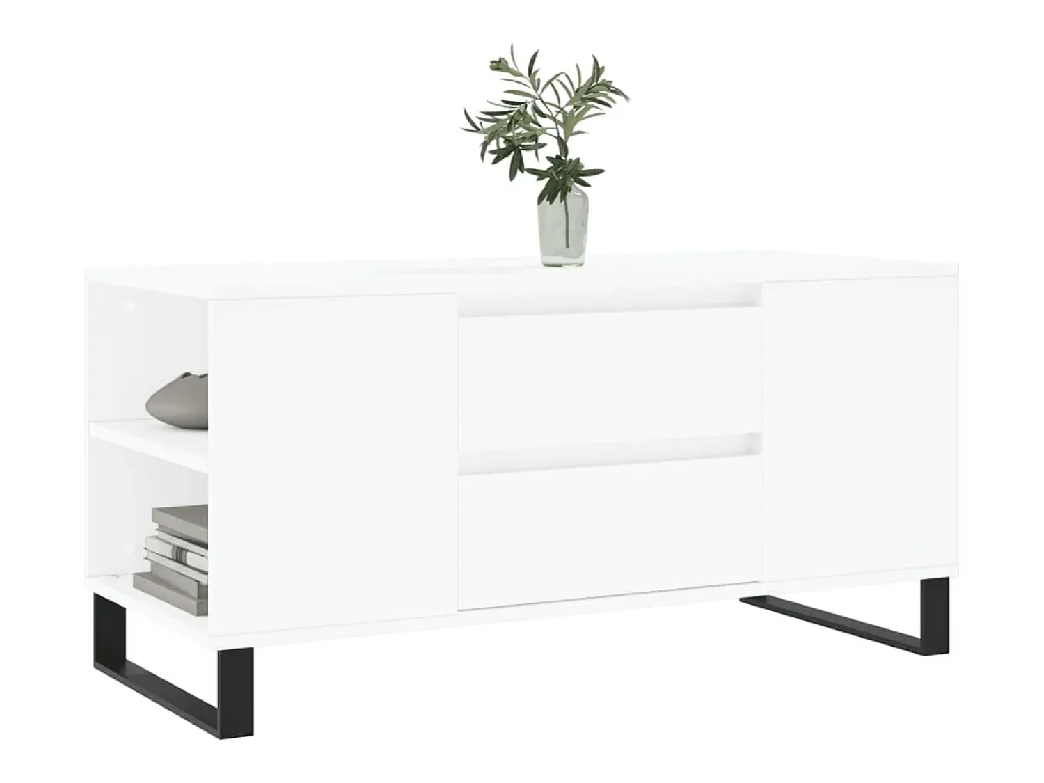 Hot Mesa de centro | Mesa de apoio 102x44.5x50 cm derivados de madeira Branco