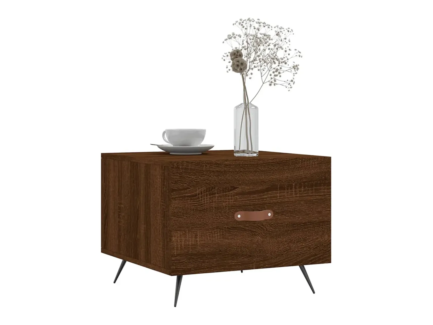 Mesa de centro | Mesa de apoio 50x50x40 cm derivados madeira carvalho^ Mesa De Centro