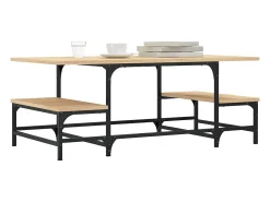 Mesa De Centro| Mesa de centro | Mesa de apoio 100x50.5x40 cm derivados madeira carvalho sonoma Castanho