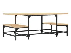 Mesa De Centro| Mesa de centro | Mesa de apoio 100x50.5x40 cm derivados madeira carvalho sonoma Castanho
