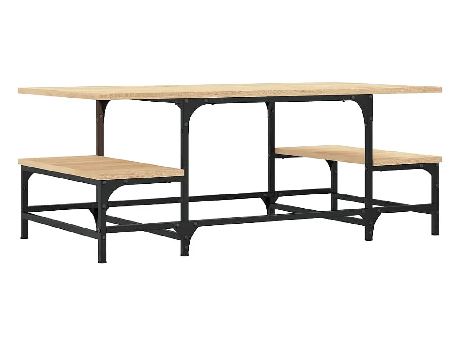 Mesa De Centro| Mesa de centro | Mesa de apoio 100x50.5x40 cm derivados madeira carvalho sonoma Castanho