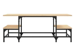 Mesa De Centro| Mesa de centro | Mesa de apoio 100x50.5x40 cm derivados madeira carvalho sonoma Castanho
