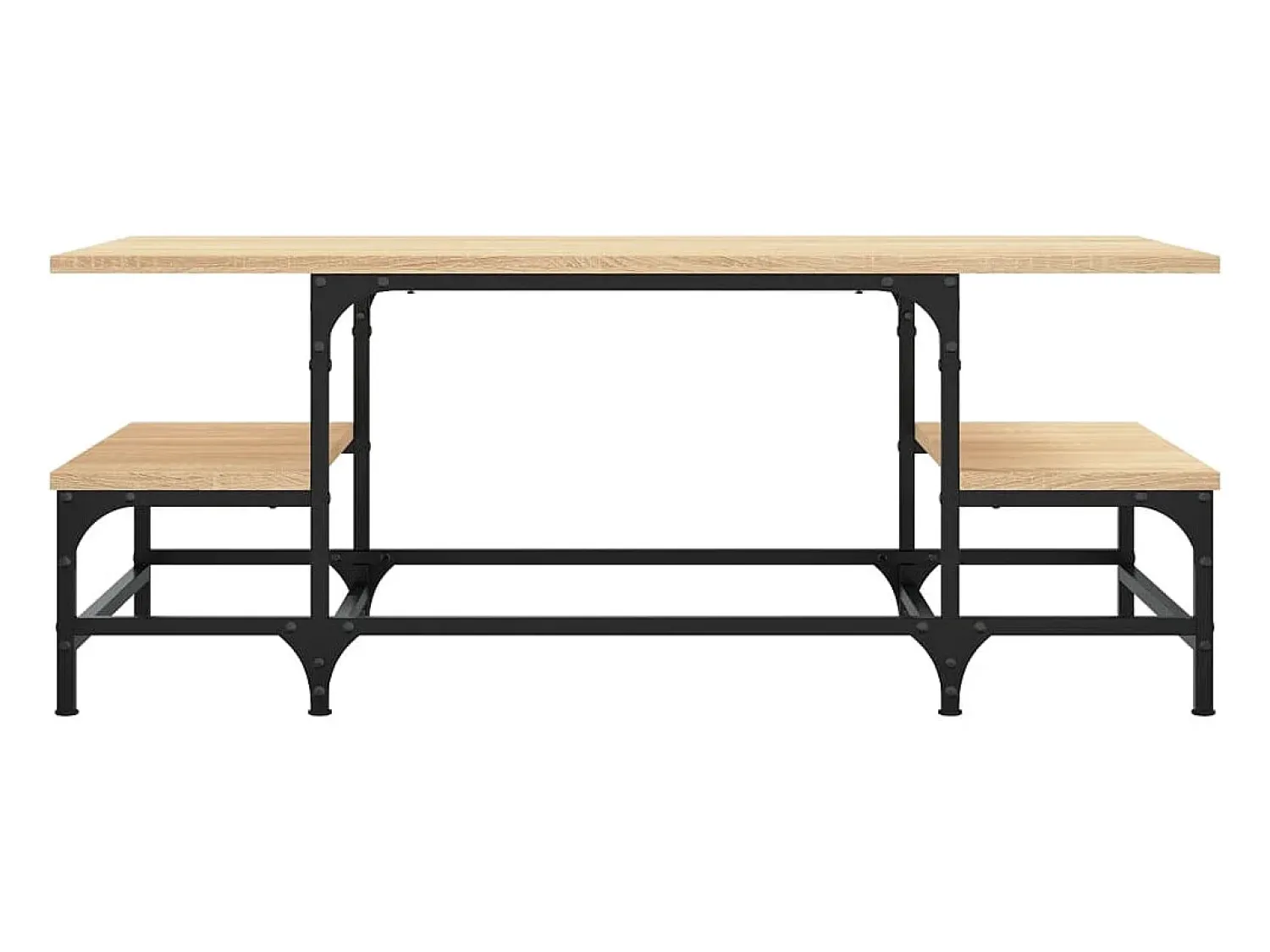 Mesa De Centro| Mesa de centro | Mesa de apoio 100x50.5x40 cm derivados madeira carvalho sonoma Castanho