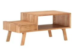 Mesa De Centro* Mesa de centro | Mesa de apoio | Mesa de café 100x50x45 cm madeira de acácia maciça Castanho