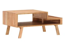 Mesa De Centro* Mesa de centro | Mesa de apoio | Mesa de café 100x50x45 cm madeira de acácia maciça Castanho