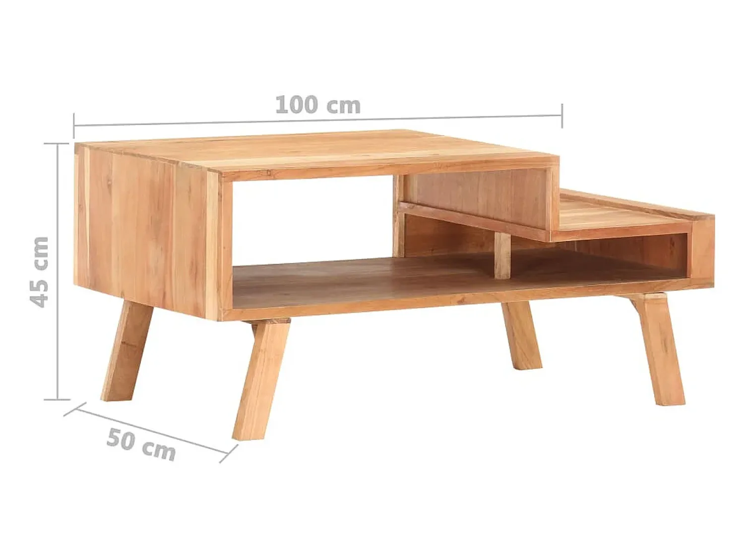 Mesa De Centro* Mesa de centro | Mesa de apoio | Mesa de café 100x50x45 cm madeira de acácia maciça Castanho