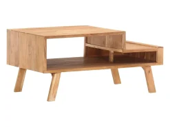 Mesa De Centro* Mesa de centro | Mesa de apoio | Mesa de café 100x50x45 cm madeira de acácia maciça Castanho