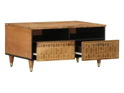 Mesa de centro | Mesa de apoio | Mesa de café 80x54x40 cm madeira de mangueira maciça^ Mesa De Centro