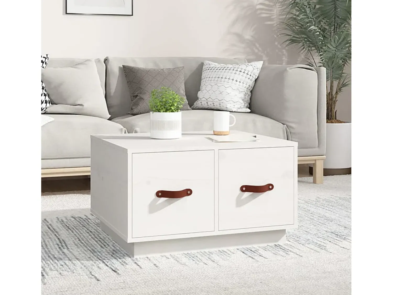 Mesa de centro | Mesa de apoio 60x53x35 cm pinho maciço^ Mesa De Centro
