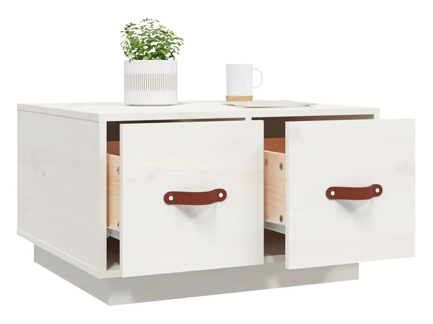 Mesa de centro | Mesa de apoio 60x53x35 cm pinho maciço^ Mesa De Centro