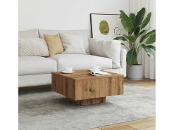 Mesa De Centro| Mesa de centro | Mesa de apoio 60x60x31.5 cm derivados madeira carvalho Castanho