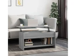 Mesa de centro | Mesa de apoio 102x50x52.5 cm madeira processada sonoma cinza^ Mesa De Centro