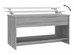 Mesa de centro | Mesa de apoio 102x50x52.5 cm madeira processada sonoma cinza^ Mesa De Centro