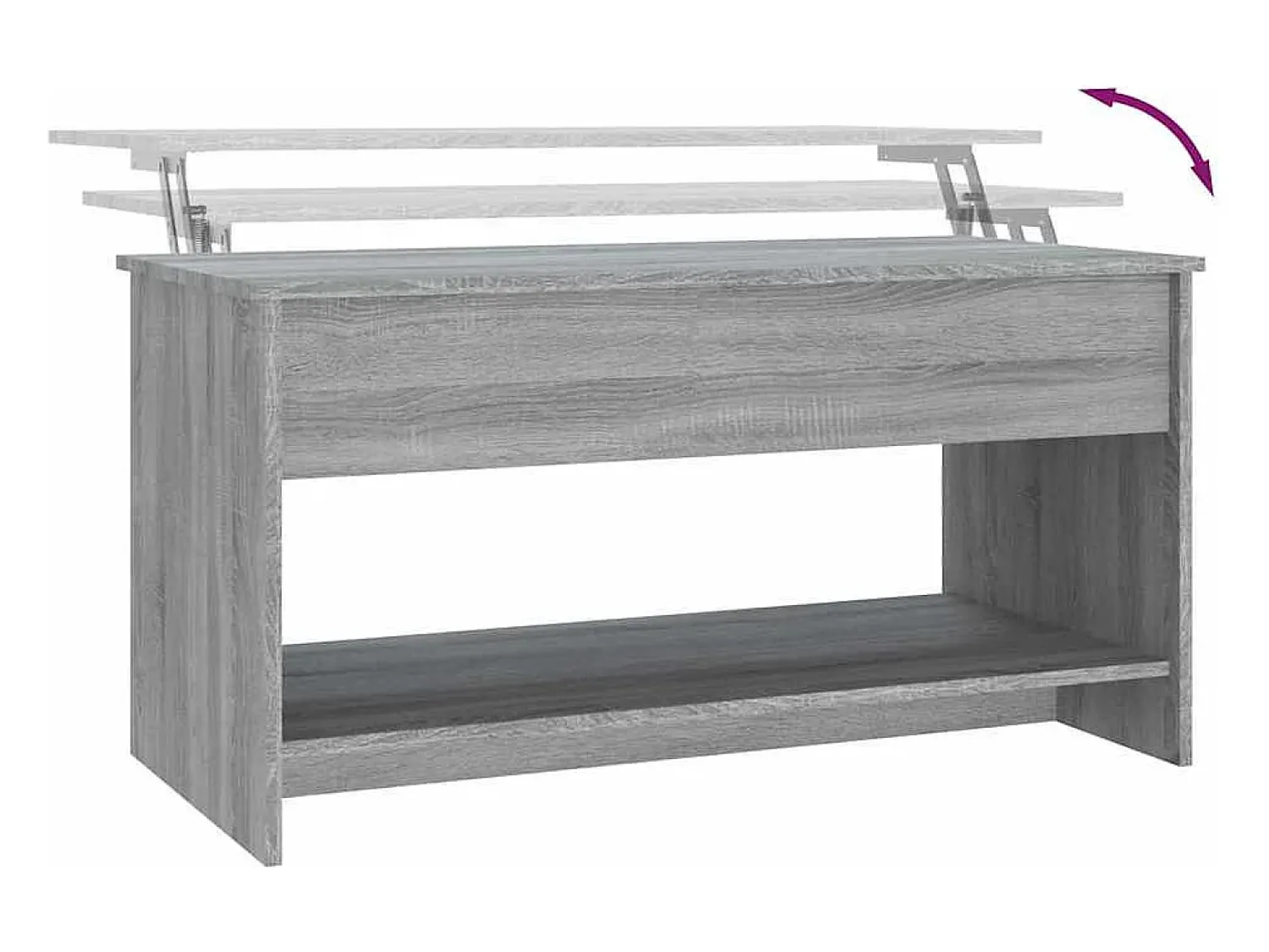 Mesa de centro | Mesa de apoio 102x50x52.5 cm madeira processada sonoma cinza^ Mesa De Centro