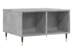 Mesa de centro | Mesa de apoio 60x50x36.5 cm derivados de madeira cinza cimento^ Mesa De Centro
