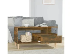 Discount Mesa de centro | Mesa de apoio 90x49x45 cm derivados madeira carvalho fumado Castanho
