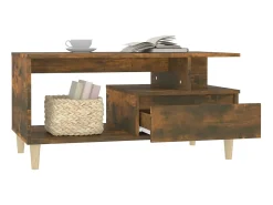 Discount Mesa de centro | Mesa de apoio 90x49x45 cm derivados madeira carvalho fumado Castanho
