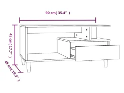 Discount Mesa de centro | Mesa de apoio 90x49x45 cm derivados madeira carvalho fumado Castanho