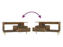 Discount Mesa de centro | Mesa de apoio 90x49x45 cm derivados madeira carvalho fumado Castanho