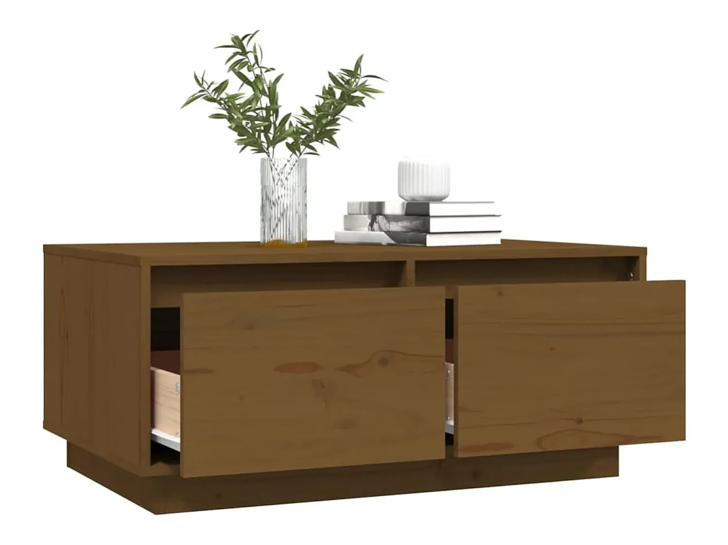 Mesa de centro | Mesa de apoio 80x50x35 cm madeira de pinho maciça -mel^ Mesa De Centro