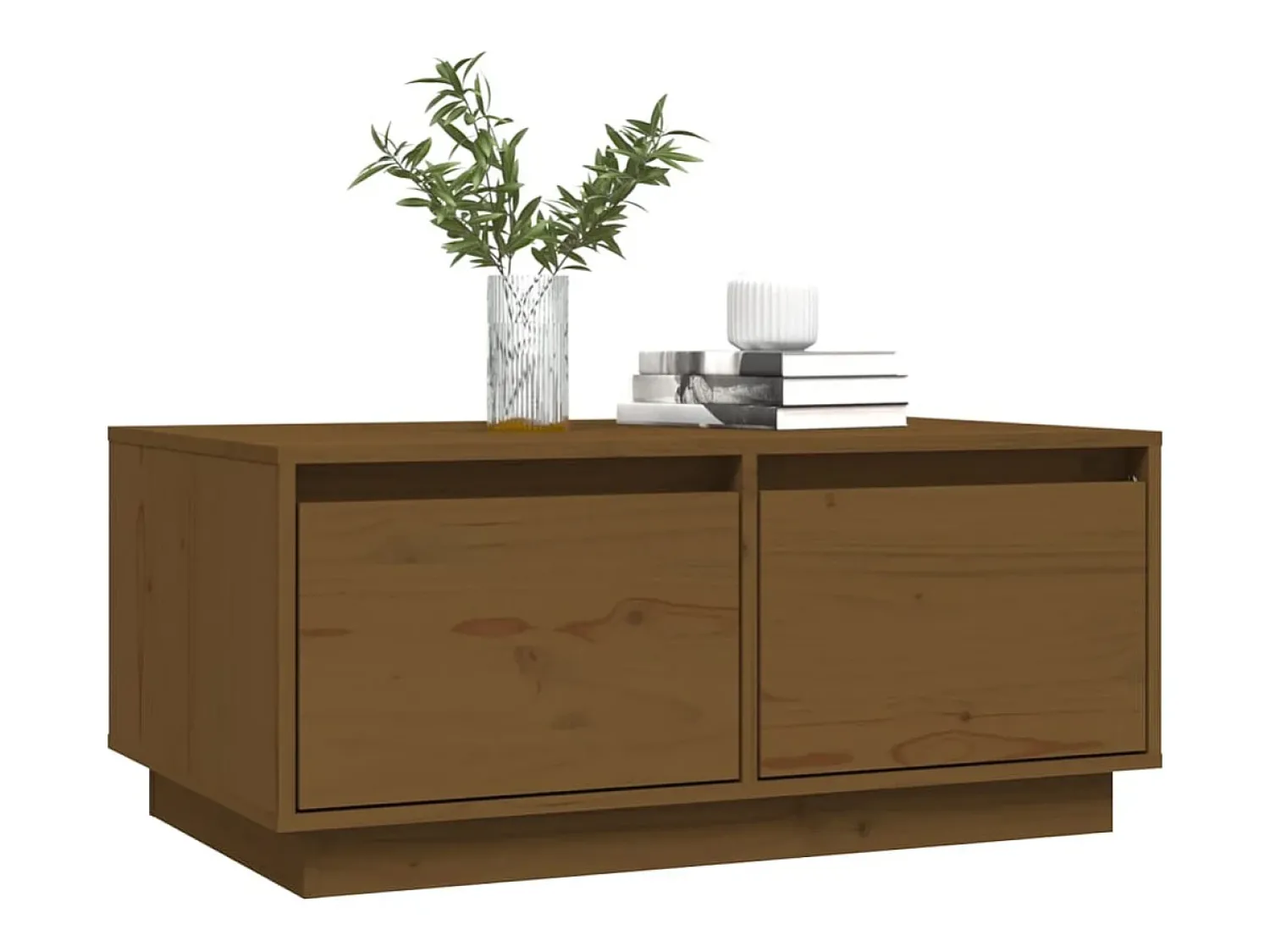 Mesa de centro | Mesa de apoio 80x50x35 cm madeira de pinho maciça -mel^ Mesa De Centro