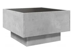 Mesa De Centro* Mesa de centro | Mesa de apoio c/ LEDs 50x50x30 cm derivados de madeira Cinzento
