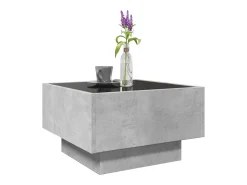 Mesa De Centro* Mesa de centro | Mesa de apoio c/ LEDs 50x50x30 cm derivados de madeira Cinzento