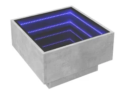 Mesa De Centro* Mesa de centro | Mesa de apoio c/ LEDs 50x50x30 cm derivados de madeira Cinzento