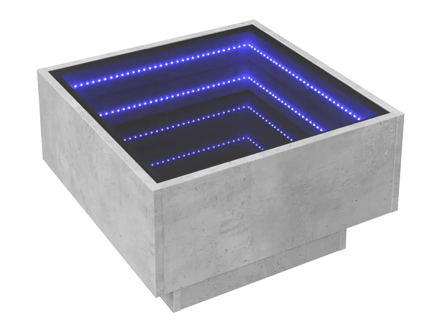 Mesa De Centro* Mesa de centro | Mesa de apoio c/ LEDs 50x50x30 cm derivados de madeira Cinzento