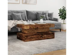 Mesa de centro | Mesa de apoio com luzes LED 90x50x40 cm madeira velha^ Mesa De Centro