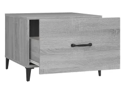Discount Mesa de centro | Mesa de apoio | Mesa de café c/ pernas de metal 50x50x40 cm sonoma Cinzento