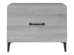 Discount Mesa de centro | Mesa de apoio | Mesa de café c/ pernas de metal 50x50x40 cm sonoma Cinzento